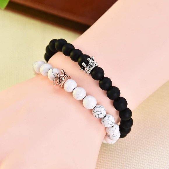 Long tiantian 4Pcs Couple Necklace Bracelet Set Matching Bracelets for C… - Picture 2 of 5